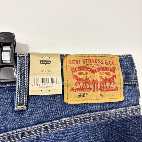 NWT Levi’s 550 Relaxed Fit Leg Blue Denim Jeans Men’s Big & Tall Size 50x30 - Picture 6 of 9